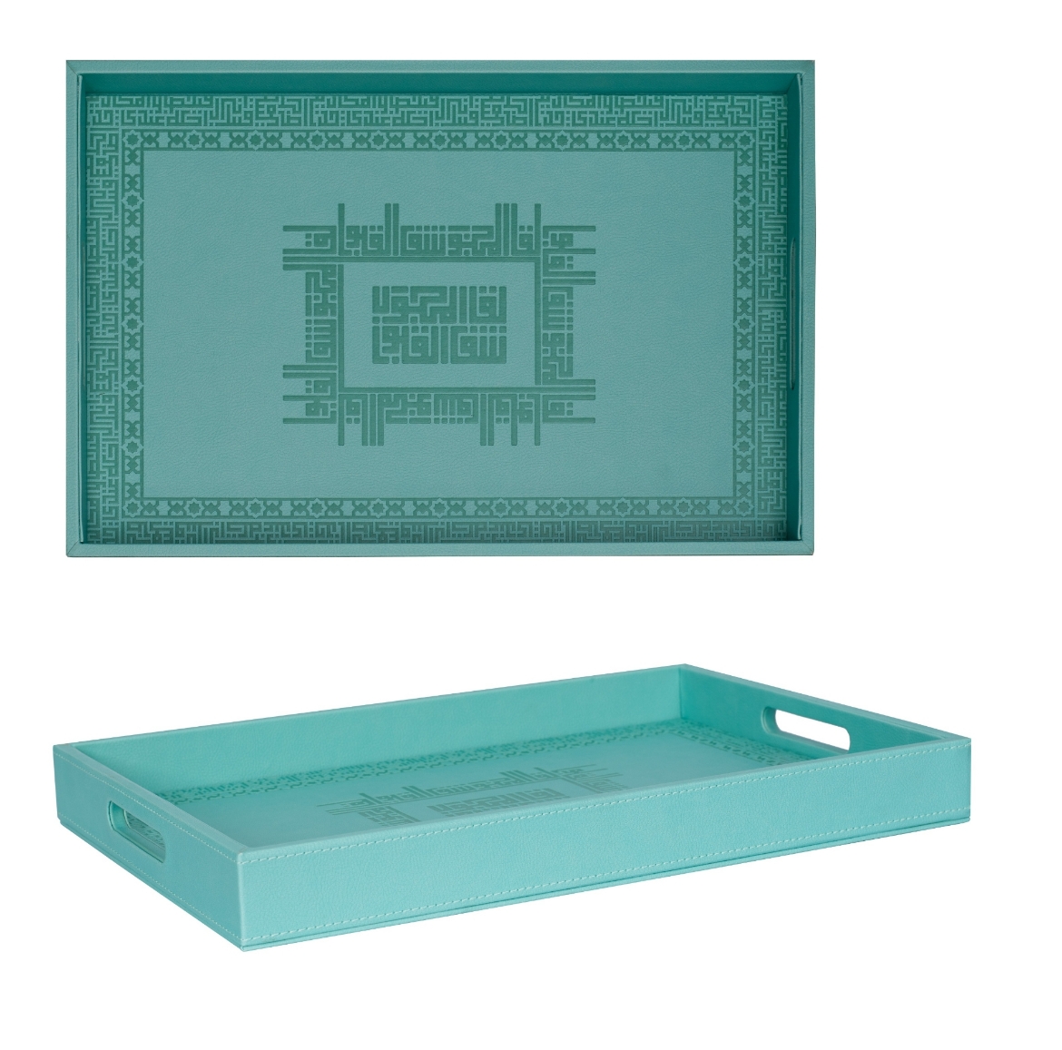 Picture of Shafa Leather Tray Turquoise M