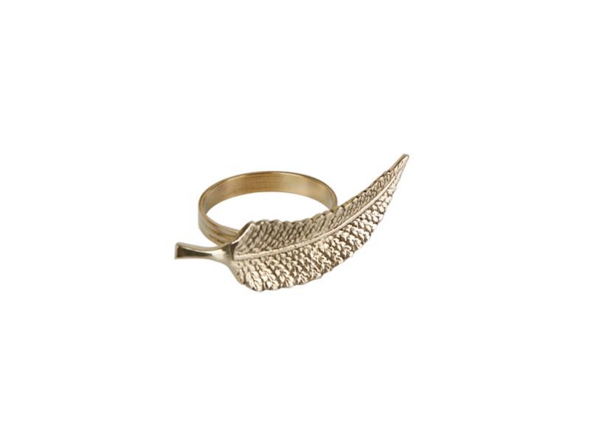 Picture of Leaf Gold Napkin Ring 4cm                                   