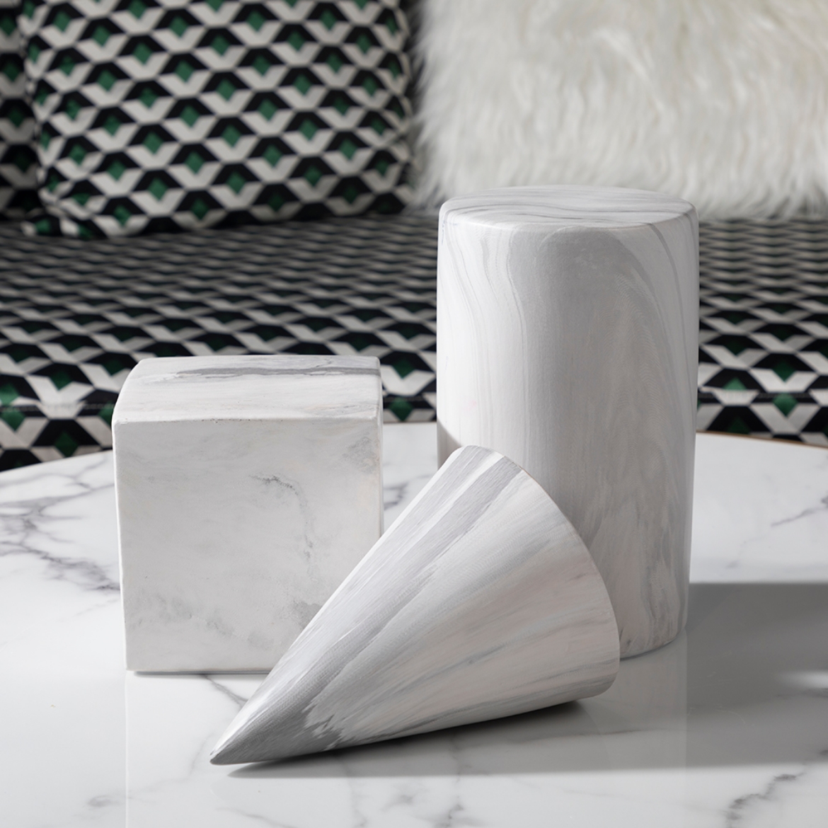 Picture of Luxe Marble Geometric Set of 3