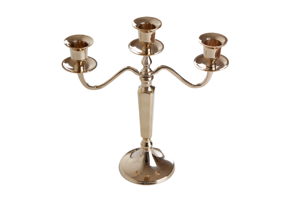 Picture of Cohen Gold 3 Arms Candleholder 25cm                         